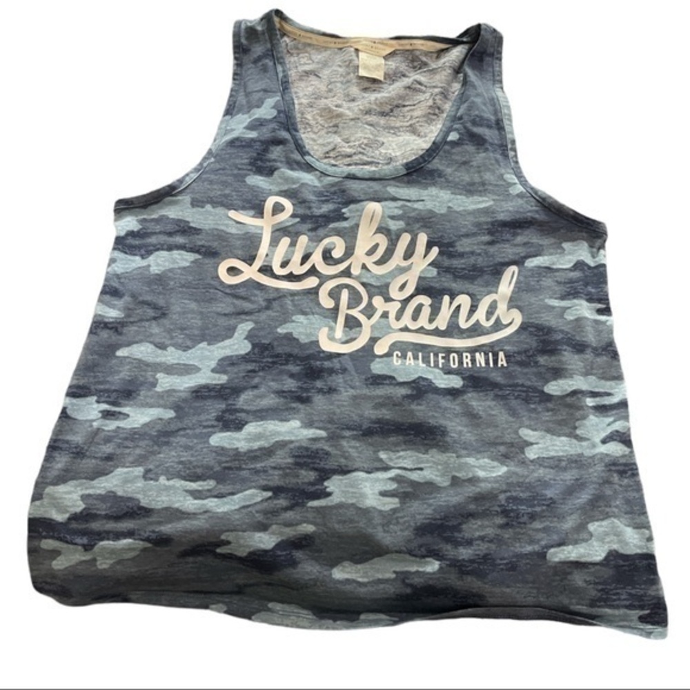 #1993 Lucky Brand Blue Camouflage Tank Top Size XL NWOT